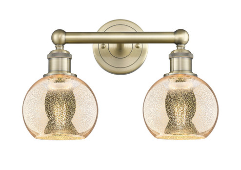 Edison Two Light Bath Vanity in Antique Brass (405|616-2W-AB-G128-6)