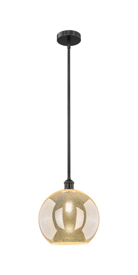 Edison One Light Mini Pendant in Matte Black (405|616-1S-BK-G128-12)