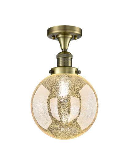 Franklin Restoration One Light Semi-Flush Mount in Antique Brass (405|517-1CH-AB-G208-8)
