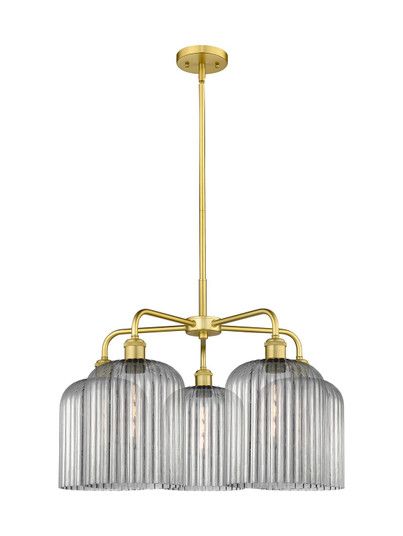 Ballston Five Light Chandelier in Satin Gold (405|516-5CR-SG-G559-8SM)