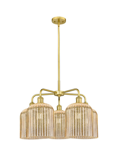 Ballston Five Light Chandelier in Satin Gold (405|516-5CR-SG-G559-8ME)