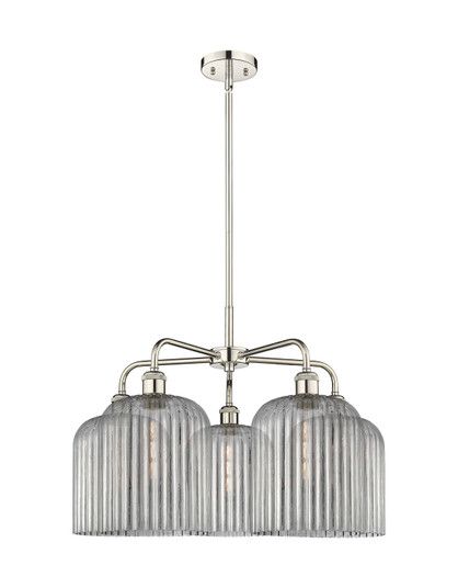 Ballston Five Light Chandelier in Polished Nickel (405|516-5CR-PN-G559-8SM)