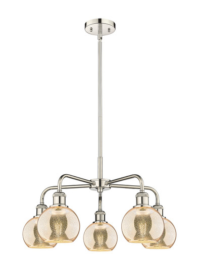 Ballston Five Light Chandelier in Polished Nickel (405|516-5CR-PN-G128-6)