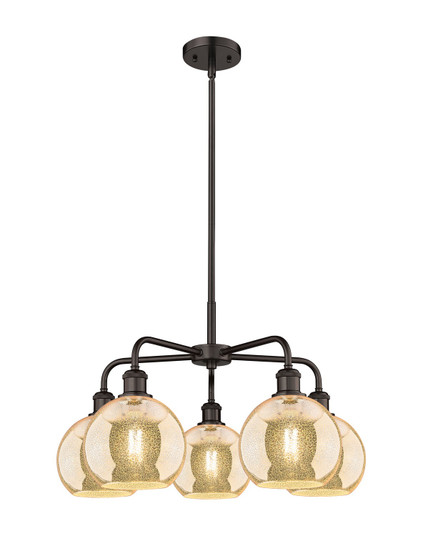 Ballston Five Light Chandelier in Oil Rubbed Bronze (405|516-5CR-OB-G128-8)