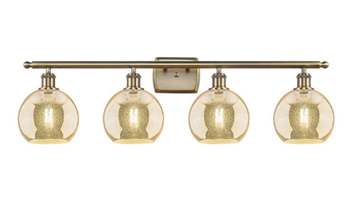 Ballston Four Light Bath Vanity in Antique Brass (405|516-4W-AB-G128-8)
