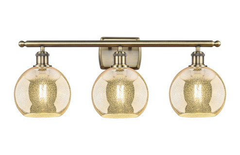 Ballston Three Light Bath Vanity in Antique Brass (405|516-3W-AB-G128-8)