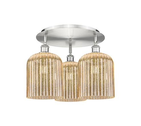 Ballston Three Light Semi-Flush Mount in Satin Nickel (405|516-3C-SN-G559-8ME)