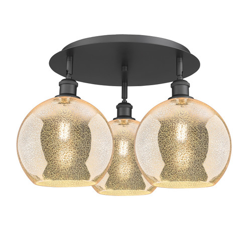 Ballston Three Light Semi-Flush Mount in Matte Black (405|516-3C-BK-G128-10)