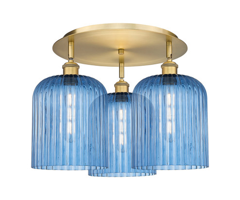 Ballston Three Light Semi-Flush Mount in Brushed Brass (405|516-3C-BB-G559-8BL)