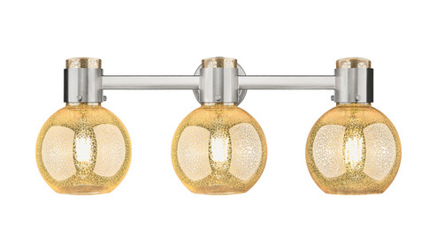 Downtown Urban Three Light Bath Vanity in Brushed Satin Nickel (405|464-3W-SN-G464B-7ME) Downtown Urban Three Light Bath Vanity in Brushed Satin Nickel (405|464-3W-SN-G464B-7ME)