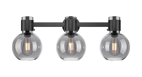 Downtown Urban Three Light Bath Vanity in Matte Black (405|464-3W-BK-G464B-7SM)