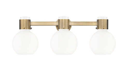 Downtown Urban Three Light Bath Vanity in Brushed Brass (405|464-3W-BB-G464B-7GW)