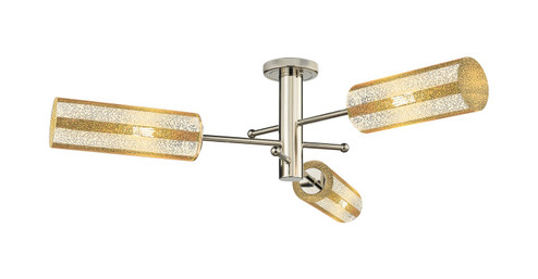 Downtown Urban Three Light Semi-Flush Mount in Polished Nickel (405|434-3F-PN-G434-12ME)