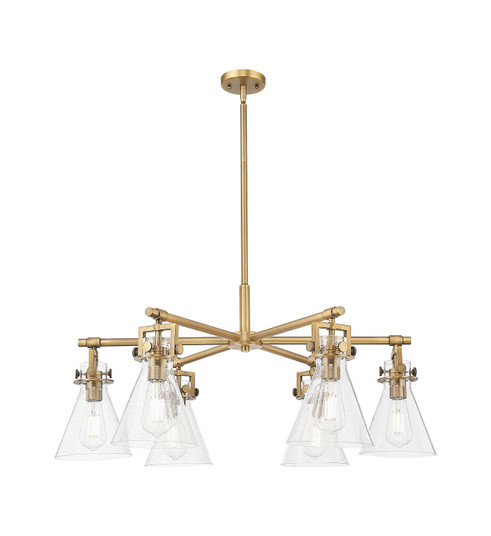Downtown Urban Six Light Chandelier in Brushed Brass (405|411-6CR-BB-G411-7SDY)