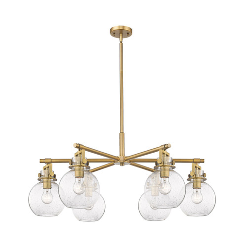 Downtown Urban Six Light Chandelier in Brushed Brass (405|411-6CR-BB-G410-7SDY)