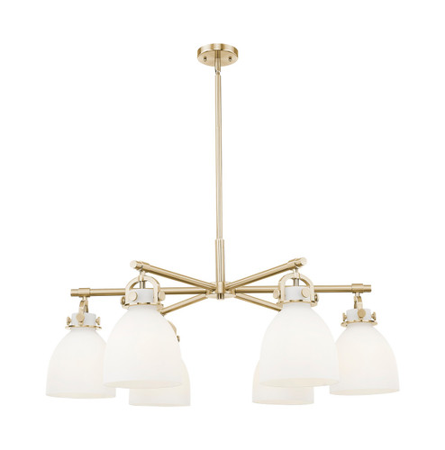 Downtown Urban Six Light Chandelier in Champagne Bronze (405|410-6CR-CB-G412-7WH)
