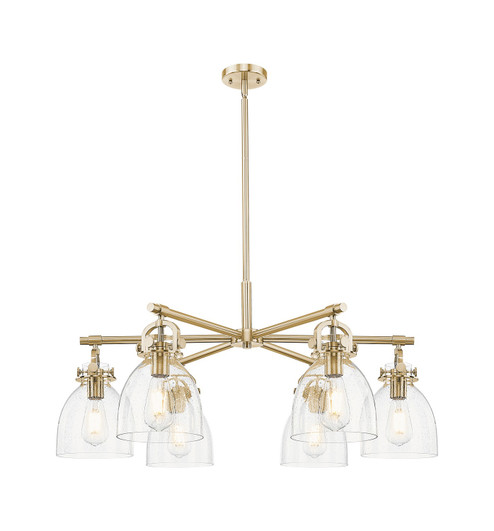 Downtown Urban Six Light Chandelier in Champagne Bronze (405|410-6CR-CB-G412-7SDY)