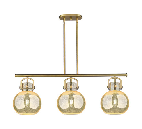 Downtown Urban Three Light Island Pendant in Brushed Brass (405|410-3I-BB-G410-10ME)