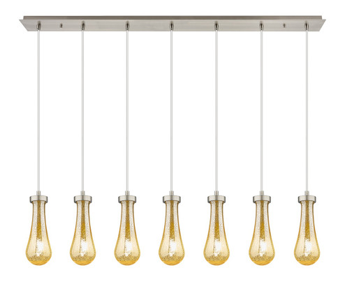 Downtown Urban Seven Light Linear Pendant in Brushed Satin Nickel (405|127-451-1P-SN-G451-4ME)