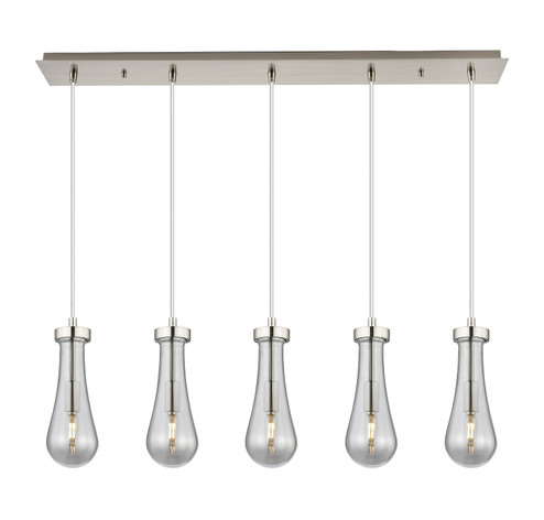 Downtown Urban Five Light Linear Pendant in Brushed Satin Nickel (405|125-451-1P-SN-G451-4SM)
