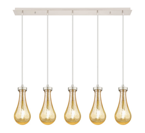 Downtown Urban Five Light Linear Pendant in Polished Nickel (405|125-451-1P-PN-G451-5ME)