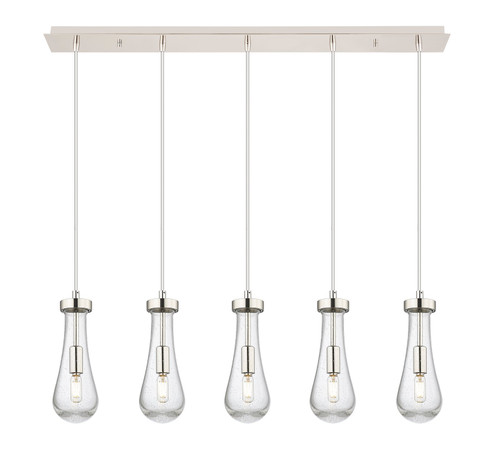 Downtown Urban Five Light Linear Pendant in Brushed Polished Nickel (405|125-451-1P-PN-G451-4SDY)