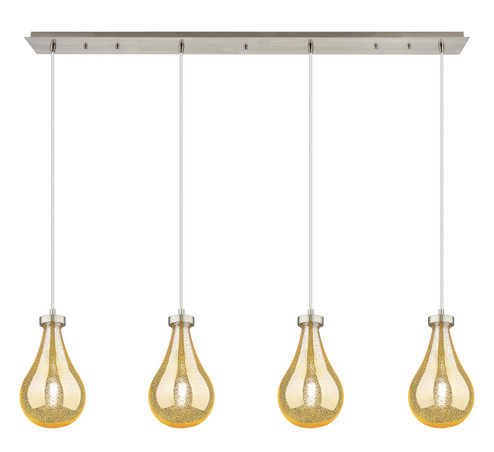 Downtown Urban Four Light Linear Pendant in Brushed Satin Nickel (405|124-451-1P-SN-G451-7ME)