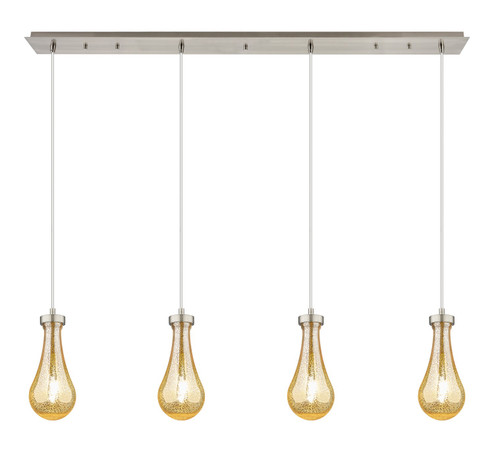 Downtown Urban Four Light Linear Pendant in Brushed Satin Nickel (405|124-451-1P-SN-G451-5ME)