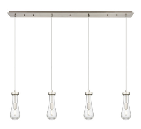 Downtown Urban Four Light Linear Pendant in Brushed Satin Nickel (405|124-451-1P-SN-G451-4SDY)