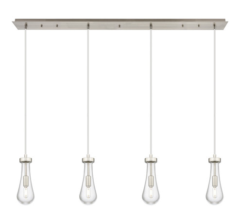 Downtown Urban Four Light Linear Pendant in Brushed Satin Nickel (405|124-451-1P-SN-G451-4CL)