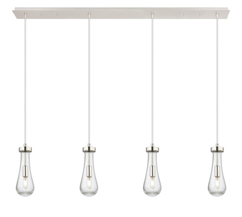 Downtown Urban Four Light Linear Pendant in Brushed Polished Nickel (405|124-451-1P-PN-G451-4SDY)