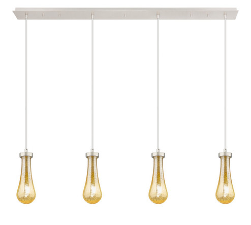 Downtown Urban Four Light Linear Pendant in Brushed Polished Nickel (405|124-451-1P-PN-G451-4ME)
