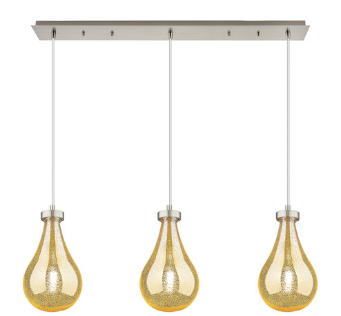 Downtown Urban Three Light Linear Pendant in Brushed Satin Nickel (405|123-451-1P-SN-G451-7ME)