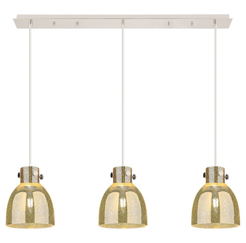 Downtown Urban Three Light Linear Pendant in Polished Nickel (405|123-410-1PS-PN-G412-8ME)