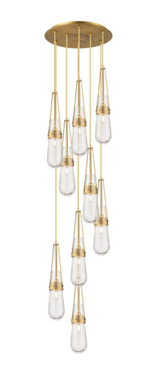 Downtown Urban Nine Light Pendant in Brushed Brass (405|119-452-1P-BB-G452-4SDY)