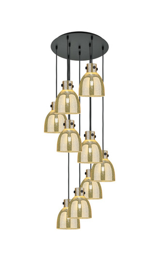 Downtown Urban Nine Light Pendant in Matte Black (405|119-410-1PS-BK-G412-8ME)