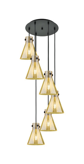 Downtown Urban Six Light Pendant in Matte Black (405|116-410-1PS-BK-G411-8ME)