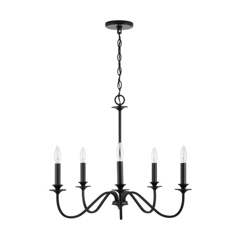 Weston Five Light Chandelier in Matte Black (65|9F375A)