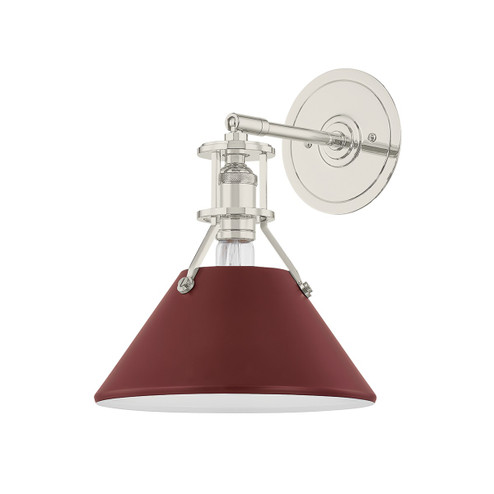 Painted No. 2 One Light Wall Sconce in Polished Nickel/Soft Crimson (70|MDS350-PN/CRN)