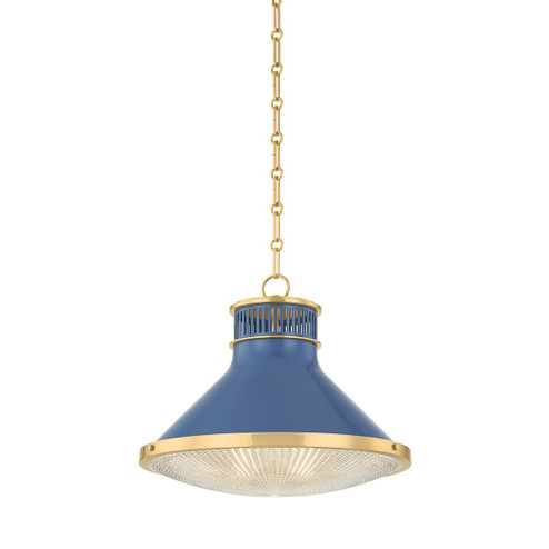 Highclere One Light Pendant in Aged Brass/Soft French Blue (70|MDS2405-AGB/FBL)