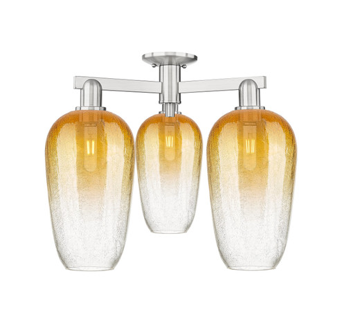 Arcadia Three Light Semi-Flush Mount in Brushed Satin Nickel (405|716-3F-SN-G484-7AM)