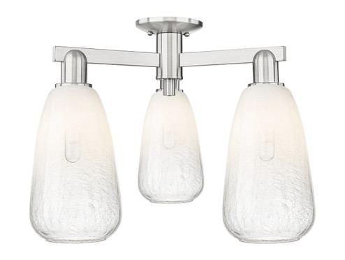 Arcadia Three Light Semi-Flush Mount in Brushed Satin Nickel (405|716-3F-SN-G480-6OP)