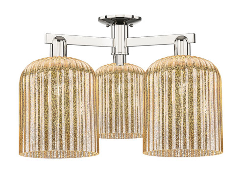 Arcadia Three Light Semi-Flush Mount in Polished Nickel (405|716-3F-PN-G559-8ME)