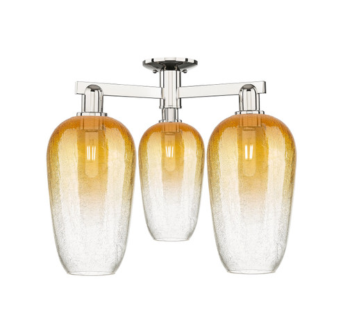Arcadia Three Light Semi-Flush Mount in Polished Nickel (405|716-3F-PN-G484-7AM)