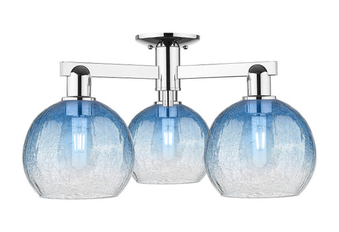 Arcadia Three Light Semi-Flush Mount in Polished Chrome (405|716-3F-PC-G483-8SB)