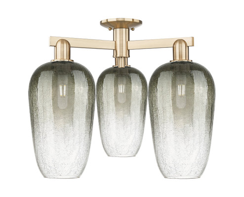 Arcadia Three Light Semi-Flush Mount in Champagne Bronze (405|716-3F-CB-G484-7SL)