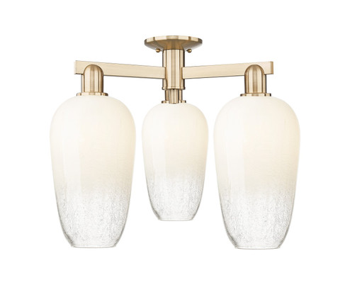 Arcadia Three Light Semi-Flush Mount in Champagne Bronze (405|716-3F-CB-G484-7OP)