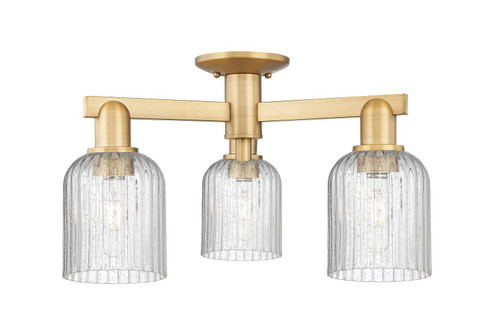 Arcadia Three Light Semi-Flush Mount in Brushed Brass (405|716-3F-BB-G559-5SDY)