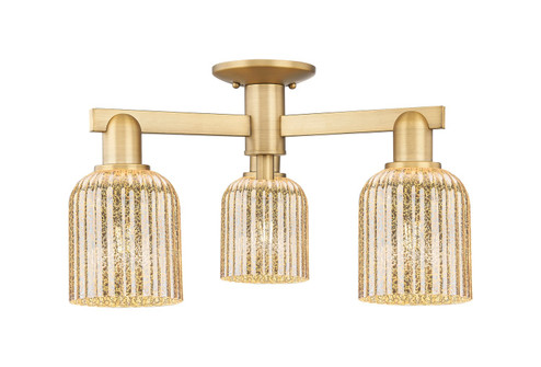 Arcadia Three Light Semi-Flush Mount in Brushed Brass (405|716-3F-BB-G559-5ME)
