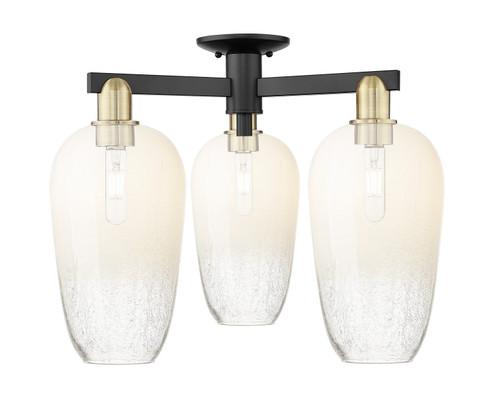 Arcadia Three Light Semi-Flush Mount in Black Antique Brass (405|716-3F-BAB-G484-7OP)